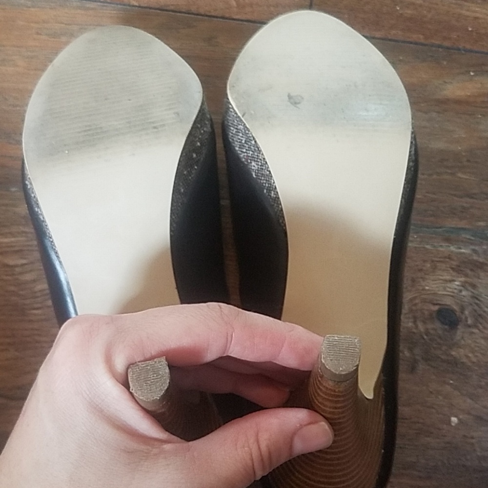 Banana Republic peep toe pumps leather & textile - Picture 7 of 7